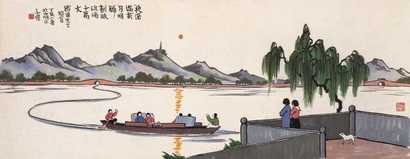 丰子恺 丁亥（1947年）作 西湖 立轴